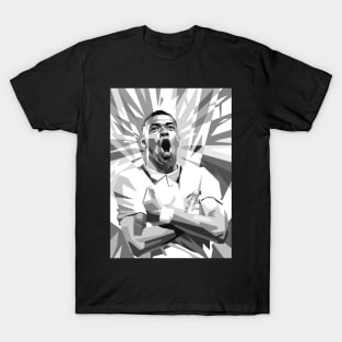 Kylian Mbappe Black and White T-Shirt